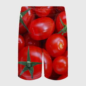 Детские спортивные шорты 3D с принтом Томатная в Петрозаводске,  100% полиэстер
 | пояс оформлен широкой мягкой резинкой, ткань тянется
 | tomato | vegan | vegetarian | будизм | веган | вегетарианство | йога | помидор | сыроедение | томат | фитнес | ягода