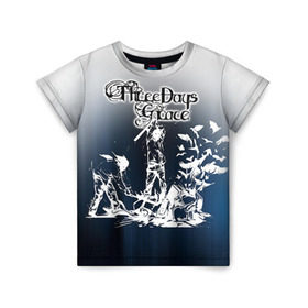 Детская футболка 3D с принтом Three Days Grace 2 в Петрозаводске, 100% гипоаллергенный полиэфир | прямой крой, круглый вырез горловины, длина до линии бедер, чуть спущенное плечо, ткань немного тянется | Тематика изображения на принте: three days grace