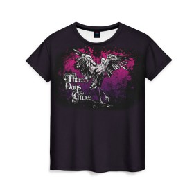 Женская футболка 3D с принтом Three Days Grace 7 в Петрозаводске, 100% полиэфир ( синтетическое хлопкоподобное полотно) | прямой крой, круглый вырез горловины, длина до линии бедер | three days grace