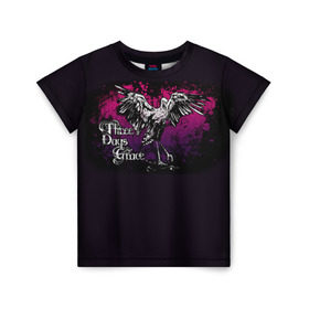 Детская футболка 3D с принтом Three Days Grace 7 в Петрозаводске, 100% гипоаллергенный полиэфир | прямой крой, круглый вырез горловины, длина до линии бедер, чуть спущенное плечо, ткань немного тянется | three days grace