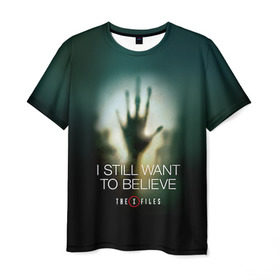 Мужская футболка 3D с принтом Секретные материалы 3 в Петрозаводске, 100% полиэфир | прямой крой, круглый вырез горловины, длина до линии бедер | x files | малдер | материалы | секретные | скалли