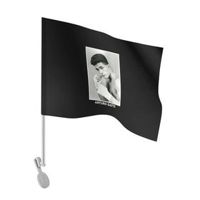 Флаг для автомобиля с принтом Артуро Гатти чб в Петрозаводске, 100% полиэстер | Размер: 30*21 см | boxing | артур гатти | артуро | артуро гатти | бокс | боксер | гатти | спорт