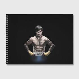 Альбом для рисования с принтом Мэнни Пакьяо в Петрозаводске, 100% бумага
 | матовая бумага, плотность 200 мг. | boxing | бокс | боксер | мэнни | мэнни пакьяо | пакьяо | спорт | чемпион мира