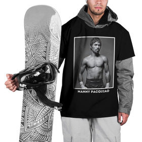 Накидка на куртку 3D с принтом Мэнни Пакьяо чб в Петрозаводске, 100% полиэстер |  | Тематика изображения на принте: boxing | бокс | боксер | мэнни | мэнни пакьяо | пакьяо | спорт | чемпион мира