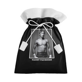 Подарочный 3D мешок с принтом Мэнни Пакьяо чб в Петрозаводске, 100% полиэстер | Размер: 29*39 см | Тематика изображения на принте: boxing | бокс | боксер | мэнни | мэнни пакьяо | пакьяо | спорт | чемпион мира