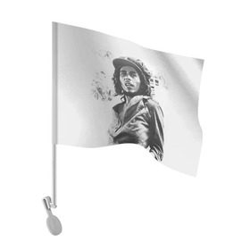 Флаг для автомобиля с принтом Боб Марли 1 в Петрозаводске, 100% полиэстер | Размер: 30*21 см | bob marley | боб марли | музыка | регги