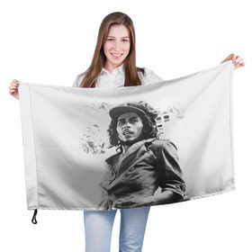Флаг 3D с принтом Боб Марли 1 в Петрозаводске, 100% полиэстер | плотность ткани — 95 г/м2, размер — 67 х 109 см. Принт наносится с одной стороны | bob marley | боб марли | музыка | регги