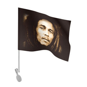 Флаг для автомобиля с принтом Боб Марли 3 в Петрозаводске, 100% полиэстер | Размер: 30*21 см | bob marley | боб марли | музыка | регги