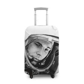 Чехол для чемодана 3D с принтом Гагарин 1 в Петрозаводске, 86% полиэфир, 14% спандекс | двустороннее нанесение принта, прорези для ручек и колес | гагарин | космос | космос наш | поехали | ретро | ссср | юрий гагарин