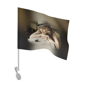 Флаг для автомобиля с принтом Мадонна 1 в Петрозаводске, 100% полиэстер | Размер: 30*21 см | Тематика изображения на принте: madonna | мадонна | музыка