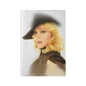 Обложка для паспорта матовая кожа с принтом Мадонна 2 в Петрозаводске, натуральная матовая кожа | размер 19,3 х 13,7 см; прозрачные пластиковые крепления | madonna | мадонна | музыка