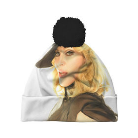 Шапка 3D c помпоном с принтом Мадонна 2 в Петрозаводске, 100% полиэстер | универсальный размер, печать по всей поверхности изделия | madonna | мадонна | музыка