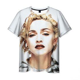 Мужская футболка 3D с принтом Мадонна 3 в Петрозаводске, 100% полиэфир | прямой крой, круглый вырез горловины, длина до линии бедер | madonna | мадонна | музыка