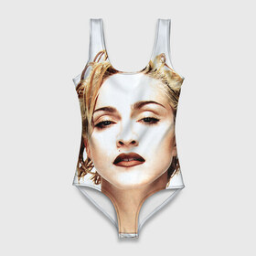 Купальник-боди 3D с принтом Мадонна 3 в Петрозаводске, 82% полиэстер, 18% эластан | Круглая горловина, круглый вырез на спине | madonna | мадонна | музыка