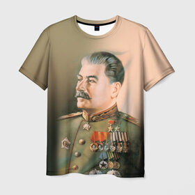 Мужская футболка 3D с принтом Сталин 1 в Петрозаводске, 100% полиэфир | прямой крой, круглый вырез горловины, длина до линии бедер | знаменитости | иосиф сталин | ретро | ссср