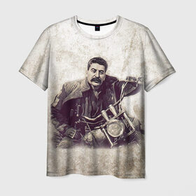 Мужская футболка 3D с принтом Сталин 2 в Петрозаводске, 100% полиэфир | прямой крой, круглый вырез горловины, длина до линии бедер | знаменитости | иосиф сталин | ретро | ссср