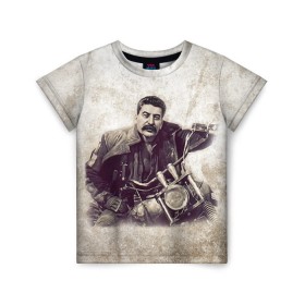 Детская футболка 3D с принтом Сталин 2 в Петрозаводске, 100% гипоаллергенный полиэфир | прямой крой, круглый вырез горловины, длина до линии бедер, чуть спущенное плечо, ткань немного тянется | Тематика изображения на принте: знаменитости | иосиф сталин | ретро | ссср