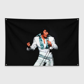 Флаг-баннер с принтом Элвис 3 в Петрозаводске, 100% полиэстер | размер 67 х 109 см, плотность ткани — 95 г/м2; по краям флага есть четыре люверса для крепления | elvis presley | rock n roll | музыка | ретро | рок н ролл | элвис пресли