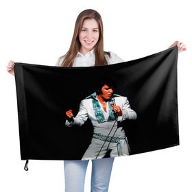 Флаг 3D с принтом Элвис 3 в Петрозаводске, 100% полиэстер | плотность ткани — 95 г/м2, размер — 67 х 109 см. Принт наносится с одной стороны | elvis presley | rock n roll | музыка | ретро | рок н ролл | элвис пресли