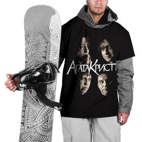 Накидка на куртку 3D с принтом Агата Кристи 2 в Петрозаводске, 100% полиэстер |  | Тематика изображения на принте: а на тебе как на войне | вадим самойлов | рок | рок группа