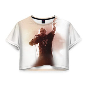 Женская футболка 3D укороченная с принтом Горшок в Петрозаводске, 100% полиэстер | круглая горловина, длина футболки до линии талии, рукава с отворотами | король и шут