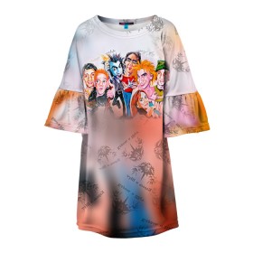 Детское платье 3D с принтом Король и Шут в Петрозаводске, 100% полиэстер | прямой силуэт, чуть расширенный к низу. Круглая горловина, на рукавах — воланы | король и шут