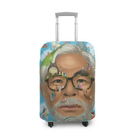Чехол для чемодана 3D с принтом Хаяо Миядзаки в Петрозаводске, 86% полиэфир, 14% спандекс | двустороннее нанесение принта, прорези для ручек и колес | hayao miyazaki | поньо | тоторо | унесенные