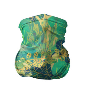 Бандана-труба 3D с принтом Узор из листьев в Петрозаводске, 100% полиэстер, ткань с особыми свойствами — Activecool | плотность 150‒180 г/м2; хорошо тянется, но сохраняет форму | зелень | лето | листья | мозаика | узор