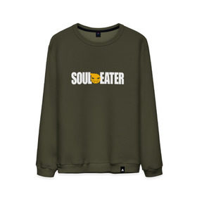 Мужской свитшот хлопок с принтом Soul Eater - белый логотип в Петрозаводске, 100% хлопок |  | Тематика изображения на принте: soul eater | логотип одного из лучших аниме   