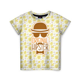 Детская футболка 3D с принтом Original Hipster в Петрозаводске, 100% гипоаллергенный полиэфир | прямой крой, круглый вырез горловины, длина до линии бедер, чуть спущенное плечо, ткань немного тянется | hipster | усы