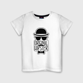 Детская футболка хлопок с принтом Original Hipster в Петрозаводске, 100% хлопок | круглый вырез горловины, полуприлегающий силуэт, длина до линии бедер | 