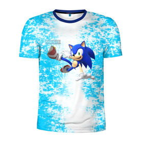 Мужская футболка 3D спортивная с принтом Sonic в Петрозаводске, 100% полиэстер с улучшенными характеристиками | приталенный силуэт, круглая горловина, широкие плечи, сужается к линии бедра | sonic | еж | игра | соник