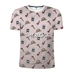 Мужская футболка 3D спортивная с принтом Sherlock в Петрозаводске, 100% полиэстер с улучшенными характеристиками | приталенный силуэт, круглая горловина, широкие плечи, сужается к линии бедра | holmes | sherlock | холмс | шерлок