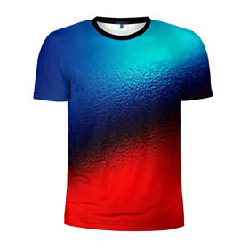 Мужская футболка 3D спортивная с принтом Цветовой переход красный в Петрозаводске, 100% полиэстер с улучшенными характеристиками | приталенный силуэт, круглая горловина, широкие плечи, сужается к линии бедра | цветовой переход