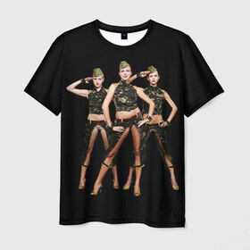 Мужская футболка 3D с принтом Девушки в форме в Петрозаводске, 100% полиэфир | прямой крой, круглый вырез горловины, длина до линии бедер | армия | вооруженные силы россия | девушки в форме