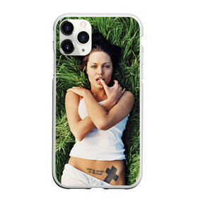 Чехол для iPhone 11 Pro Max матовый с принтом Джоли Анджелина в Петрозаводске, Силикон |  | анджелина | девушка | джоли | лежит | тату