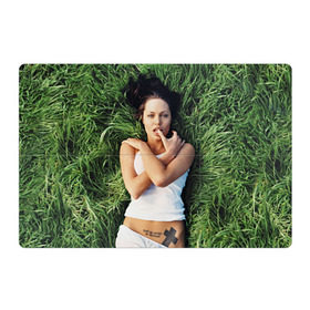Магнитный плакат 3Х2 с принтом Джоли Анджелина в Петрозаводске, Полимерный материал с магнитным слоем | 6 деталей размером 9*9 см | анджелина | девушка | джоли | лежит | тату
