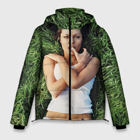 Мужская зимняя куртка 3D с принтом Джоли Анджелина в Петрозаводске, верх — 100% полиэстер; подкладка — 100% полиэстер; утеплитель — 100% полиэстер | длина ниже бедра, свободный силуэт Оверсайз. Есть воротник-стойка, отстегивающийся капюшон и ветрозащитная планка. 

Боковые карманы с листочкой на кнопках и внутренний карман на молнии. | анджелина | девушка | джоли | лежит | тату