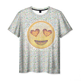 Мужская футболка 3D с принтом Смайлики в Петрозаводске, 100% полиэфир | прямой крой, круглый вырез горловины, длина до линии бедер | 2016 | позитив | смайл | смайлик | смайлики