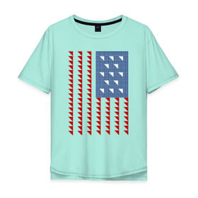 Мужская футболка хлопок Oversize с принтом Triangle US в Петрозаводске, 100% хлопок | свободный крой, круглый ворот, “спинка” длиннее передней части | мода | оригинальный узор в виде флага сшасша | стиль | флаг