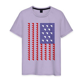 Мужская футболка хлопок с принтом Triangle US в Петрозаводске, 100% хлопок | прямой крой, круглый вырез горловины, длина до линии бедер, слегка спущенное плечо. | мода | оригинальный узор в виде флага сшасша | стиль | флаг