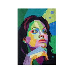 Обложка для паспорта матовая кожа с принтом Анджелина Джоли в Петрозаводске, натуральная матовая кожа | размер 19,3 х 13,7 см; прозрачные пластиковые крепления | Тематика изображения на принте: angelina jolie | актриса | анджелина джоли | звезда | знаменитость | кино | поп арт | символ