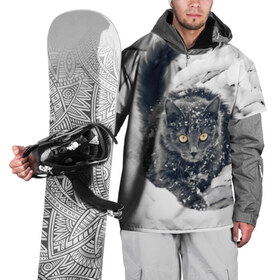 Накидка на куртку 3D с принтом Кот в снегу в Петрозаводске, 100% полиэстер |  | Тематика изображения на принте: ветки | дикий | домашнее | животное | зима | кот | котэ | кошка | снег | сугробы