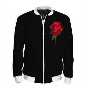 Мужской бомбер 3D с принтом Розы за спиной в Петрозаводске, 100% полиэстер | застегивается на молнию, по бокам два кармана без застежек, по низу бомбера и на воротнике - эластичная резинка | за спиной | любовь | подарок | роза | розы | сюрприз | цветы | чувства