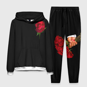Мужской костюм 3D (с толстовкой) с принтом Розы за спиной в Петрозаводске,  |  | Тематика изображения на принте: за спиной | любовь | подарок | роза | розы | сюрприз | цветы | чувства