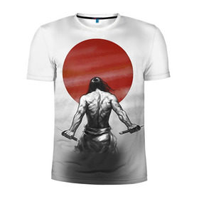Мужская футболка 3D спортивная с принтом Самурай 1 в Петрозаводске, 100% полиэстер с улучшенными характеристиками | приталенный силуэт, круглая горловина, широкие плечи, сужается к линии бедра | борьба | воин | единоборства | путь воина | самураи | самурай