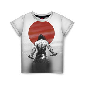 Детская футболка 3D с принтом Самурай 1 в Петрозаводске, 100% гипоаллергенный полиэфир | прямой крой, круглый вырез горловины, длина до линии бедер, чуть спущенное плечо, ткань немного тянется | борьба | воин | единоборства | путь воина | самураи | самурай