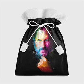 Подарочный 3D мешок с принтом Стив Джобс в Петрозаводске, 100% полиэстер | Размер: 29*39 см | apple | знаменитость | лидер | очки | поп арт | портрет | рука | стив джобс | яблоко