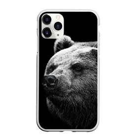 Чехол для iPhone 11 Pro матовый с принтом Медведь в Петрозаводске, Силикон |  | бурый | дикий | животное | медведь | россия | символ | тайги | фото | хищник | хозяин | черно белое