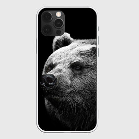 Чехол для iPhone 12 Pro Max с принтом Медведь в Петрозаводске, Силикон |  | бурый | дикий | животное | медведь | россия | символ | тайги | фото | хищник | хозяин | черно белое